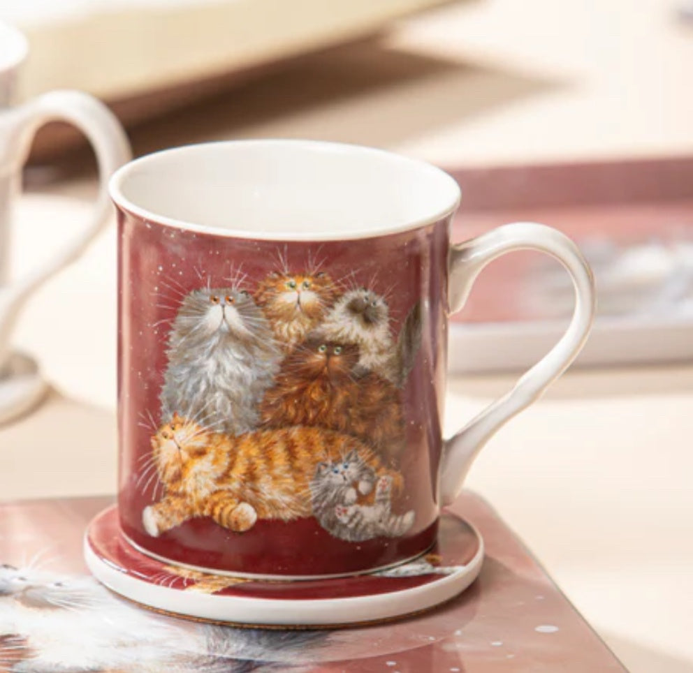 Ashdene Kims Cats Mug & Coaster