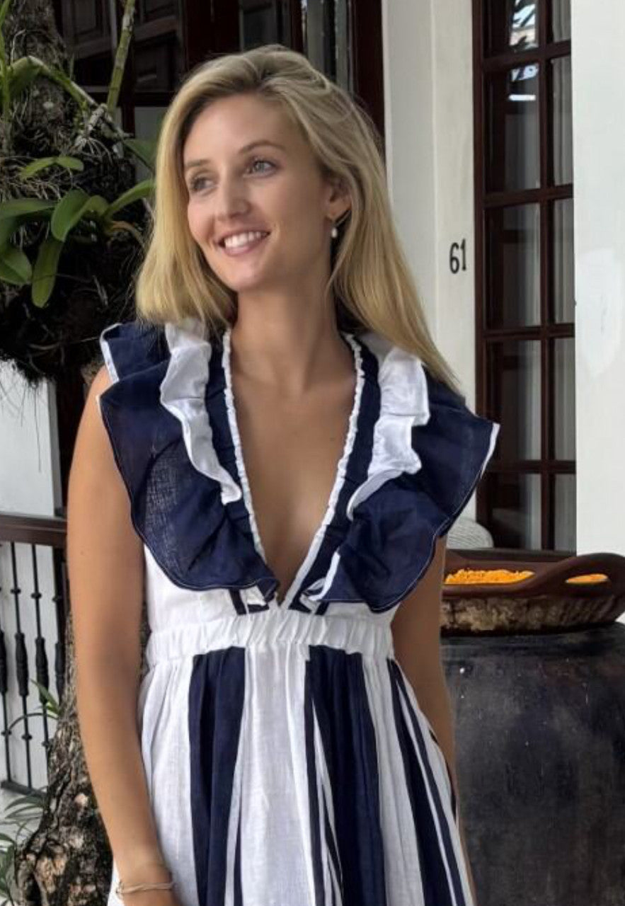 Luoni Frankie Dress Thick Stripe Maritime Navy