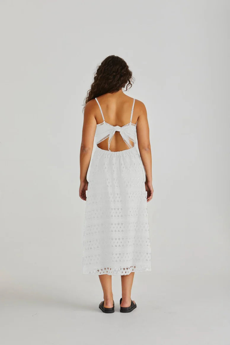 Sass Kali Broderie Dress White