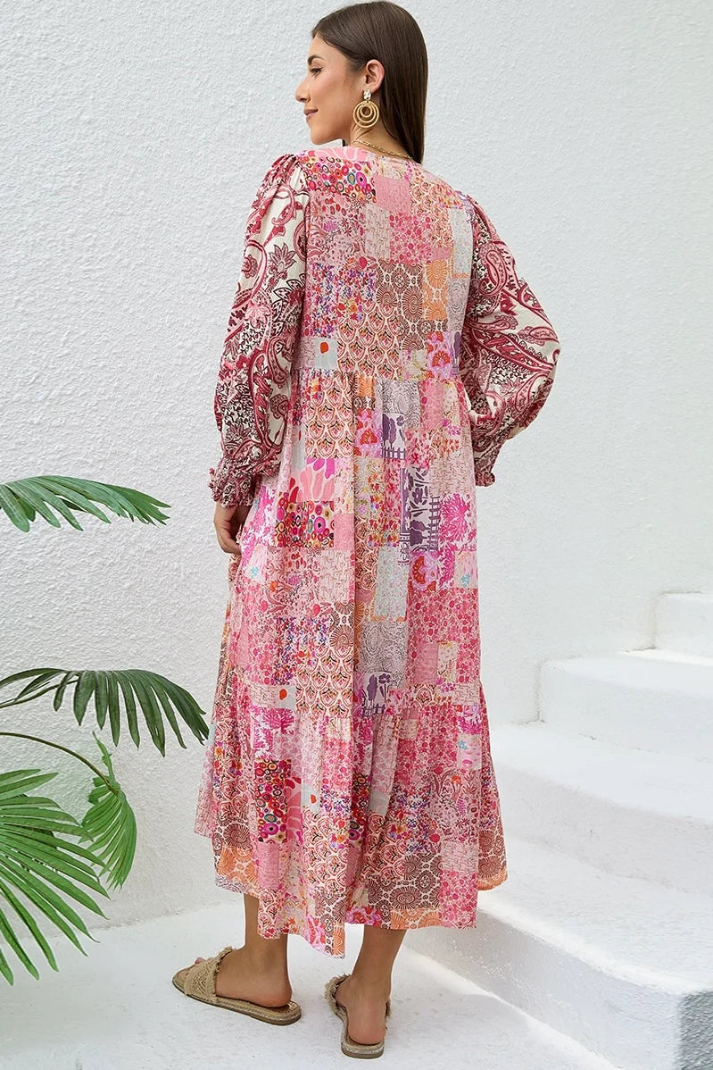 Mutig Pink Patchwork  Dress