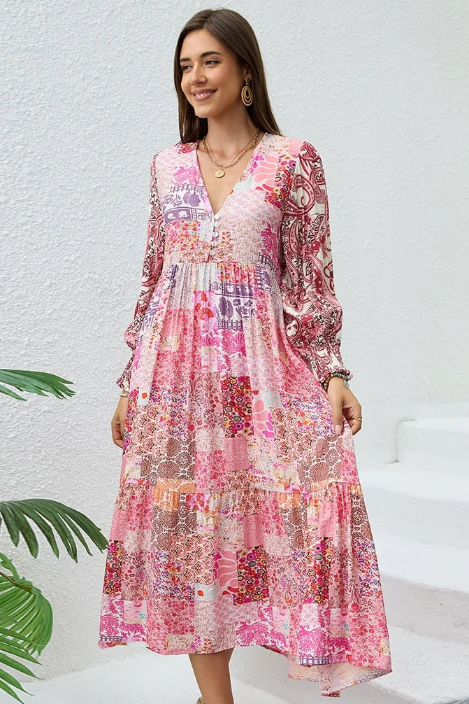 Mutig Pink Patchwork  Dress