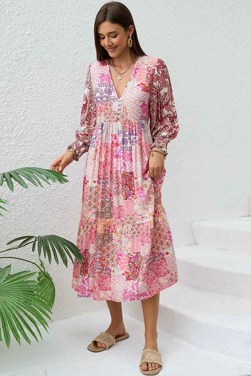 Mutig Pink Patchwork  Dress