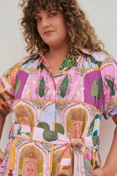 Adrift Matilda Collared Dress in Padam Mosaic