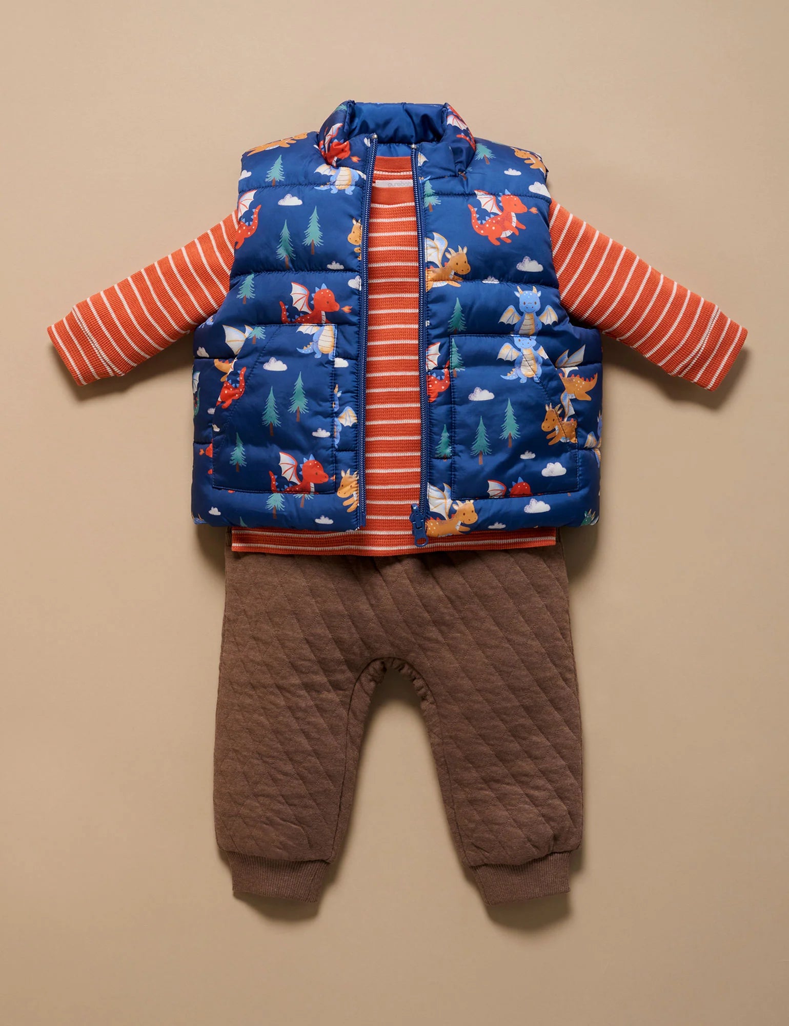 Purebaby Showerproof Vest Dragon Print