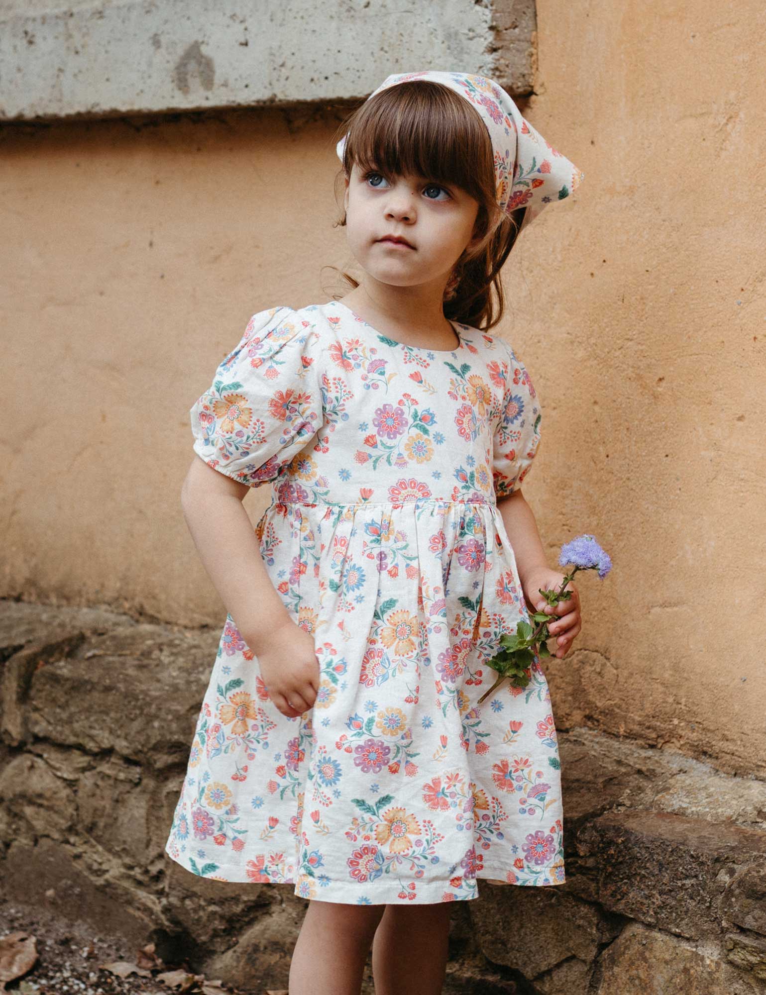 Purebaby Mexican Floral Linen Blend Dress