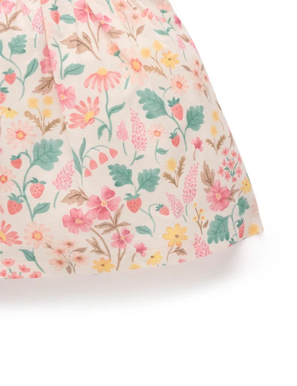 Purebaby Strawberry Garden Linen blend shirtdress