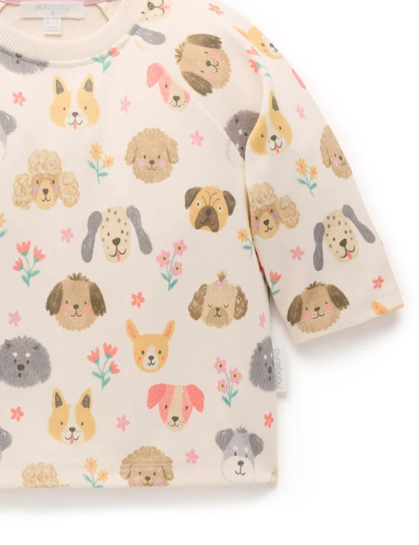 Purebaby Friendship Print Thick LS Tee