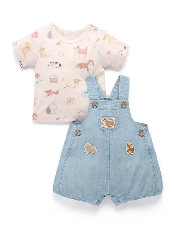 Purebaby Faded Denim overall set
