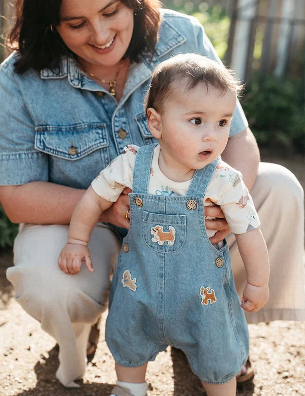 Purebaby Faded Denim overall set