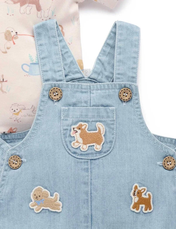 Purebaby Faded Denim overall set