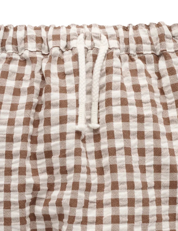 Purebaby Milk choc Gingham Slouch pant