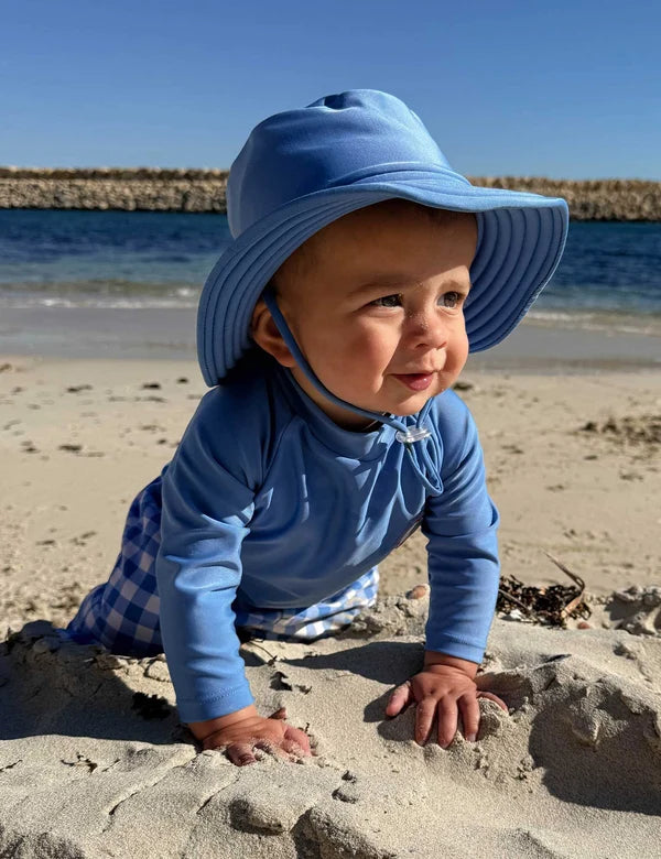 Purebaby Broad Brim Swim Hat Blue Jay