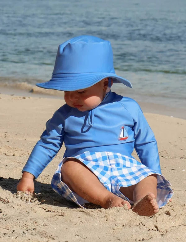 Purebaby Broad Brim Swim Hat Blue Jay
