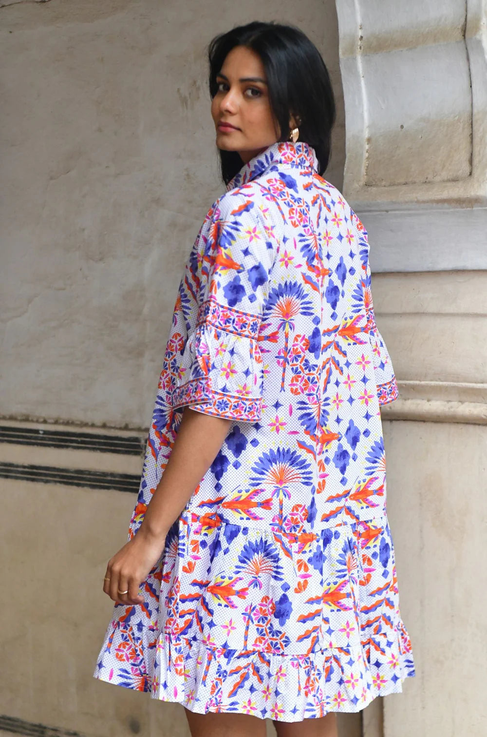 Azure & Indigo Bird of Paradise Shirt Dress