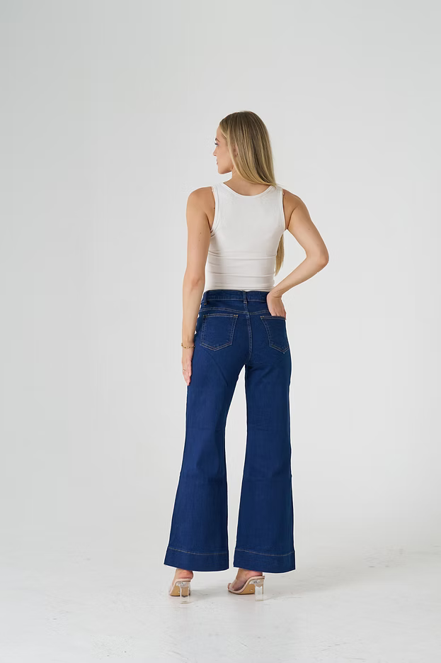 Wakee 7156 Dark Denim Wide Jean