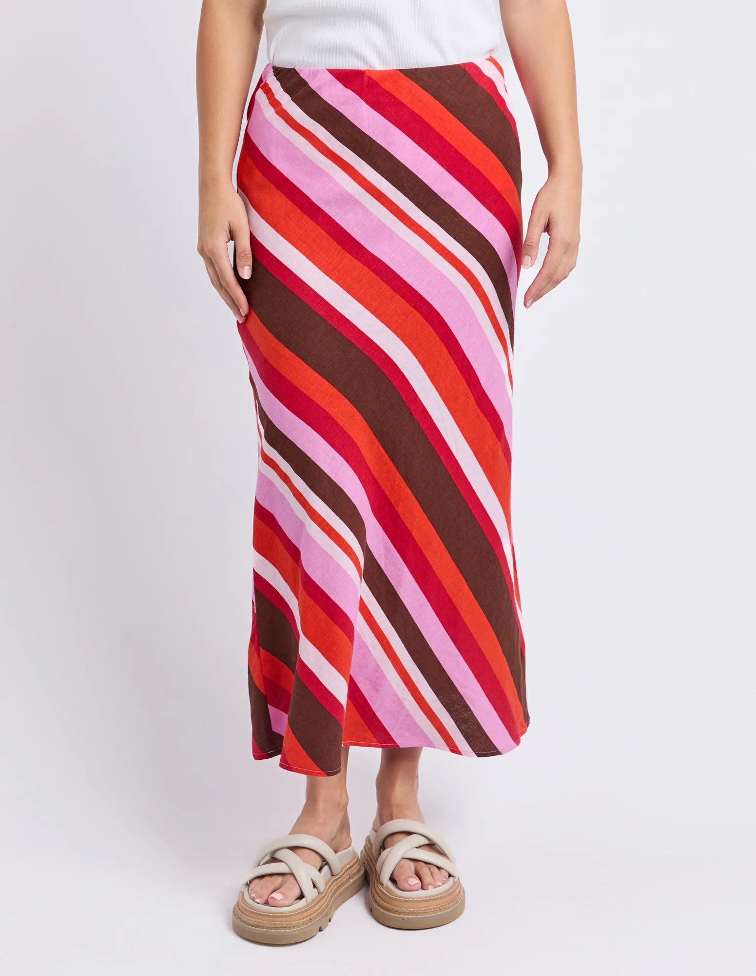 Foxwood Guava Stripe Skirt