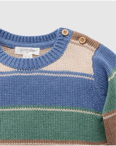 Purebaby Forest Striped Jumper
