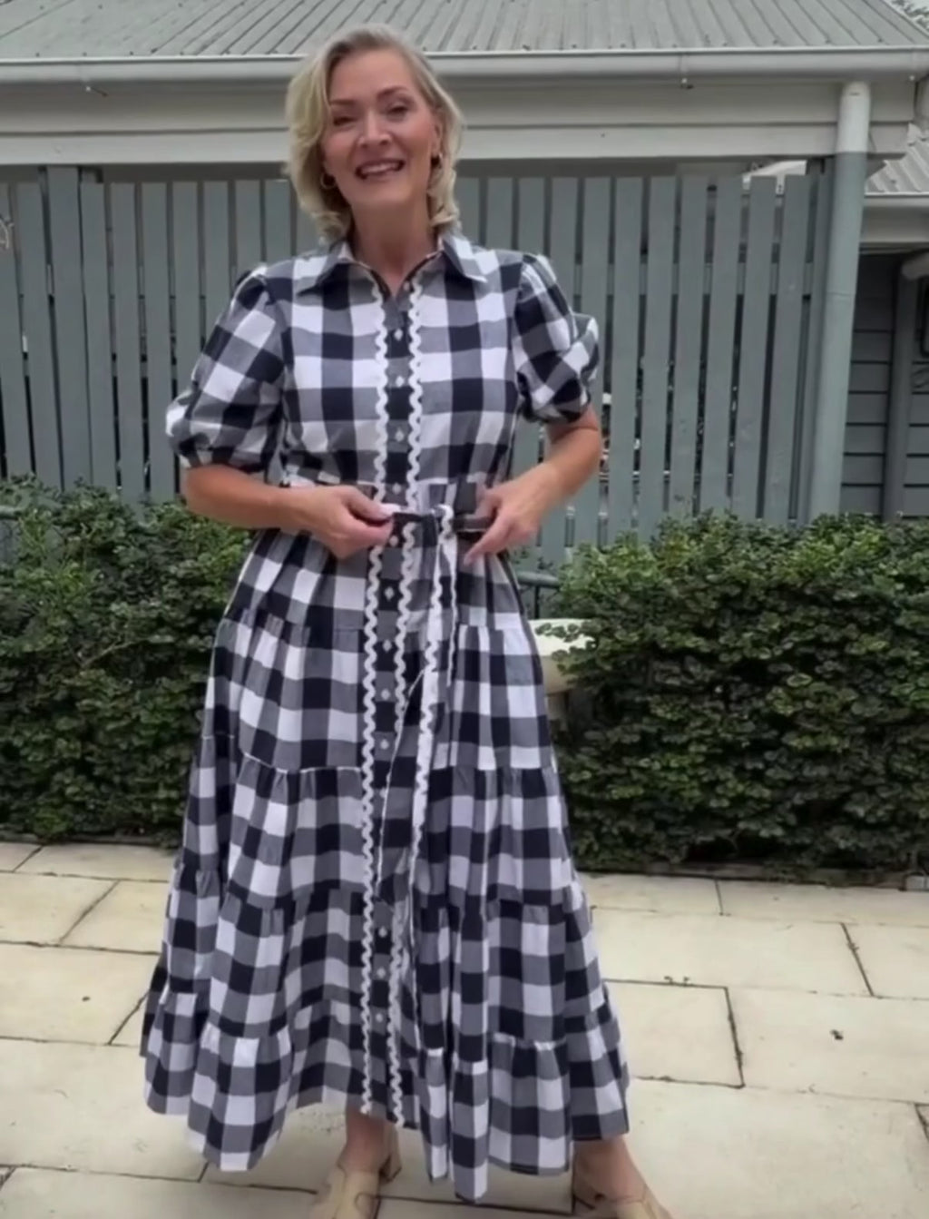 Liv & Milly Alice Gingham Dress Navy & White