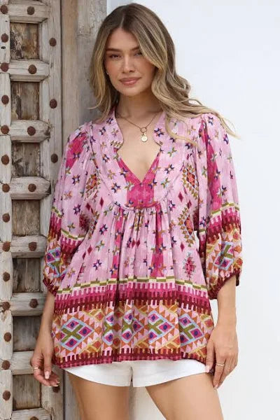Jaase Lost Tribe Print Boheme Blouse
