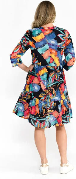 One Summer Vivian Painted Tropical Dress