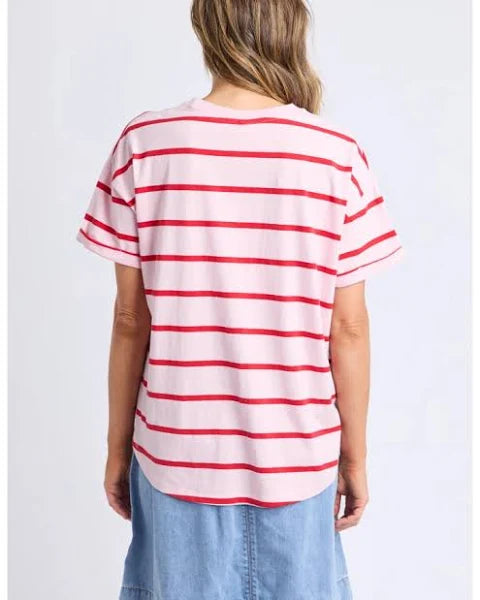 Elm Halli Pink Lady & Poppy Stripe Tee Stripe