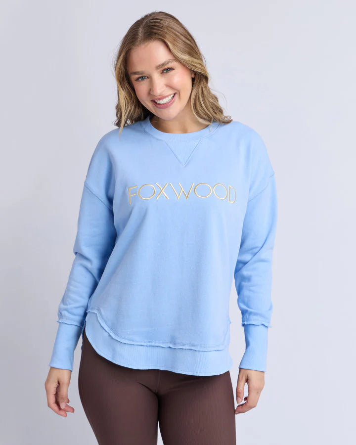 Foxwood Simplified Metallic Crew Blue/Lemon
