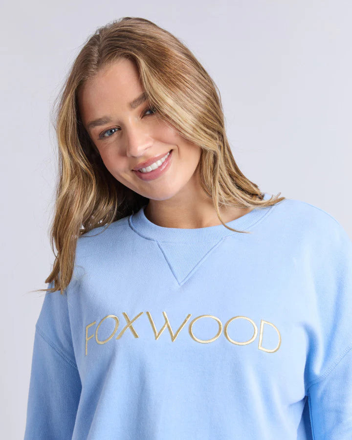 Foxwood Simplified Metallic Crew Blue/Lemon