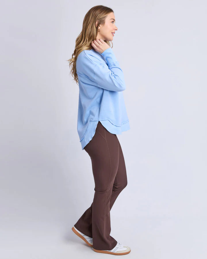 Foxwood Simplified Metallic Crew Blue/Lemon